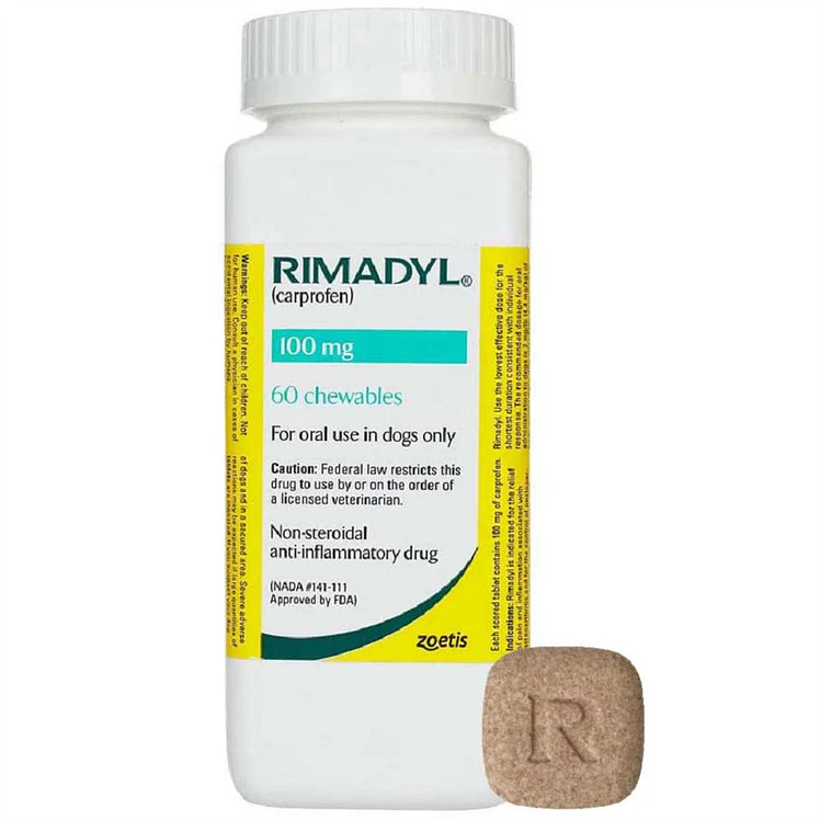 Rimadyl 100 Mg Perros Osteoartrosis Postquirúrgico 60 Tab