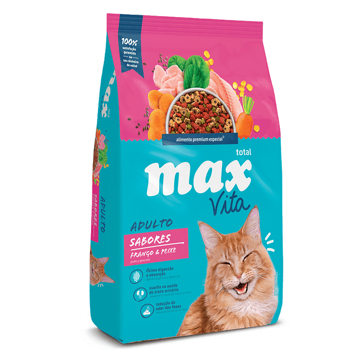 Max Vita Gatos Adulto Sabores Pollo Pescado 1 Kg