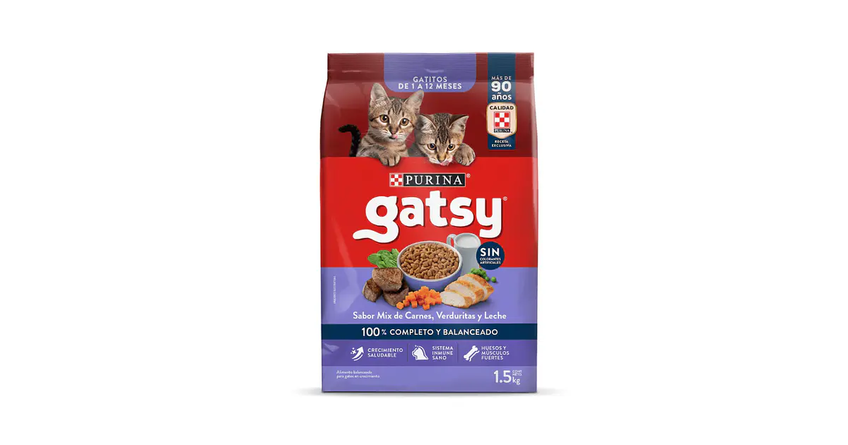 Gatsy Gatos Gatitos Mix De Carne Verduritas Leche 1.5kg