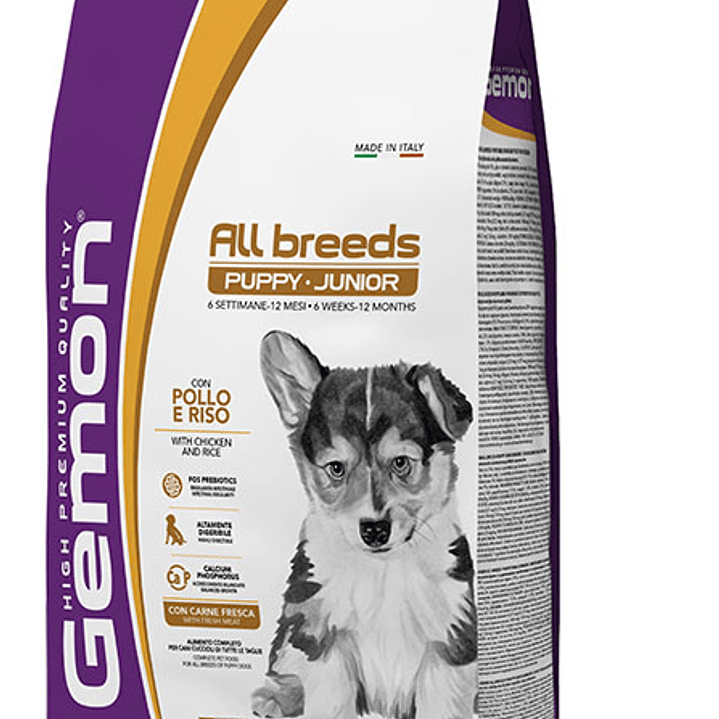 Gemon Perros Medium Puppy Junior Pollo Arroz 15kg