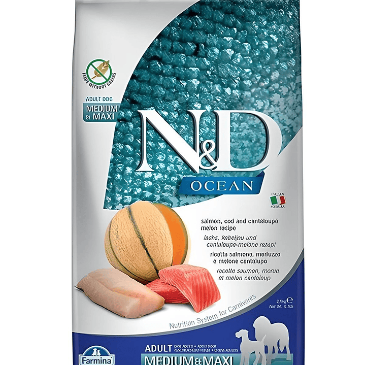  Nd N&d Ocean Perro Adulto Medium Maxi Salmon 2.5 kg 