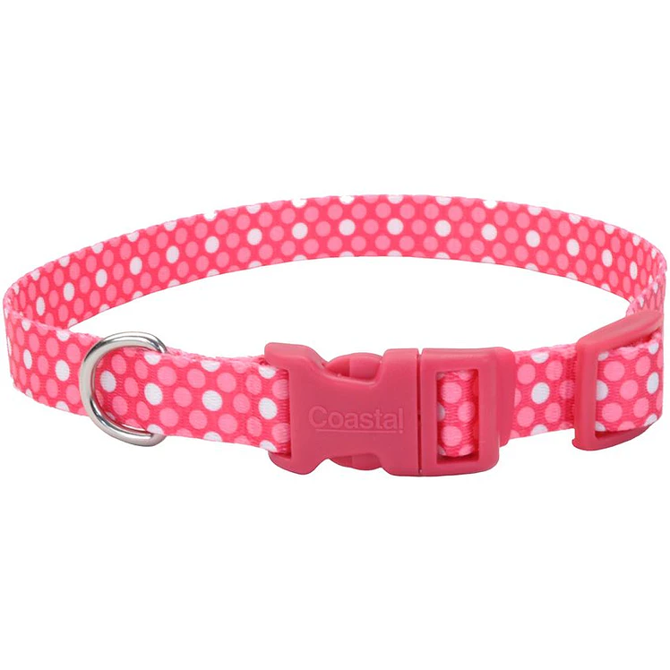 Collar Ajustable Perro Coastal Styles Polka Rosado Mini