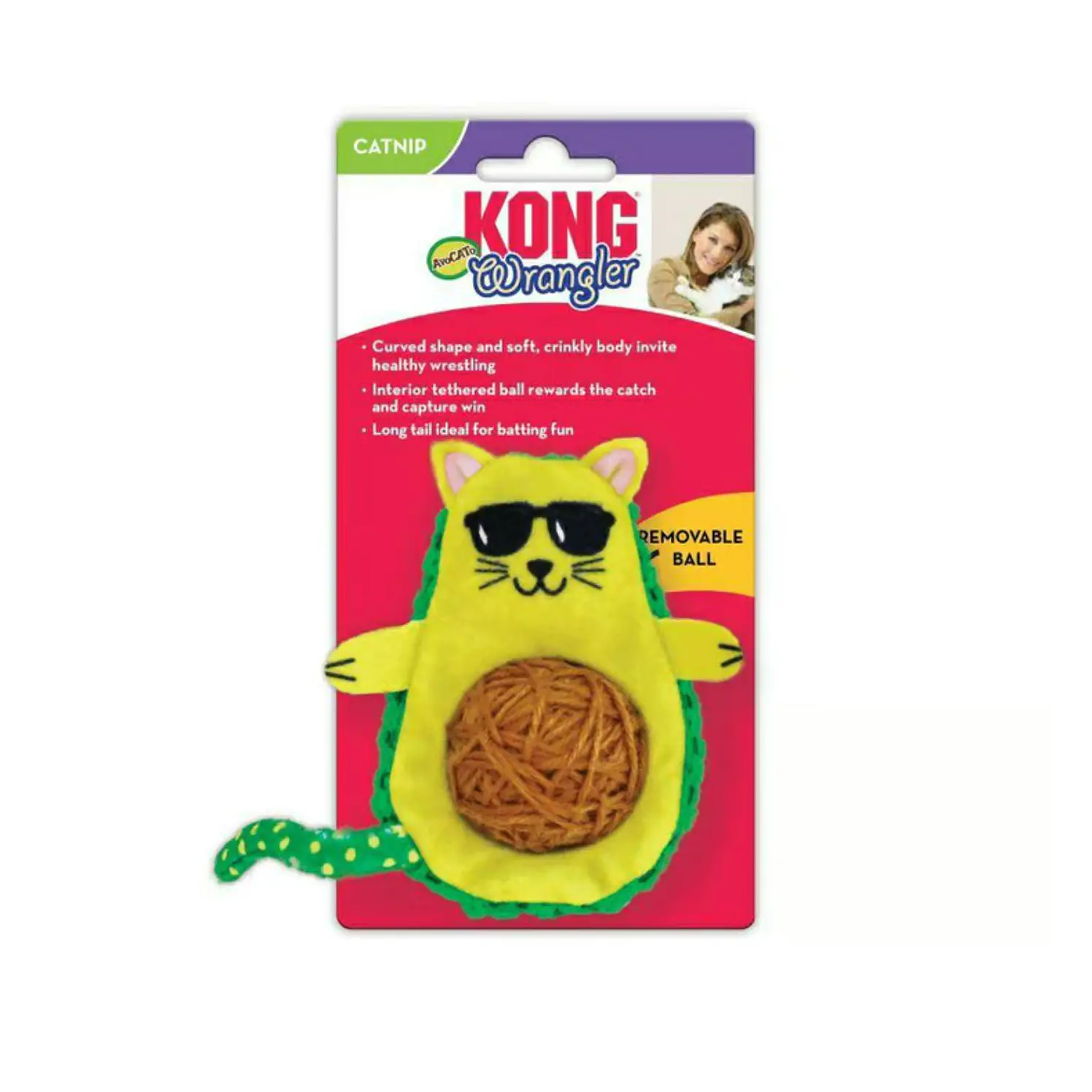 Juguete Peluche Gato Kong Wrangler Avocato