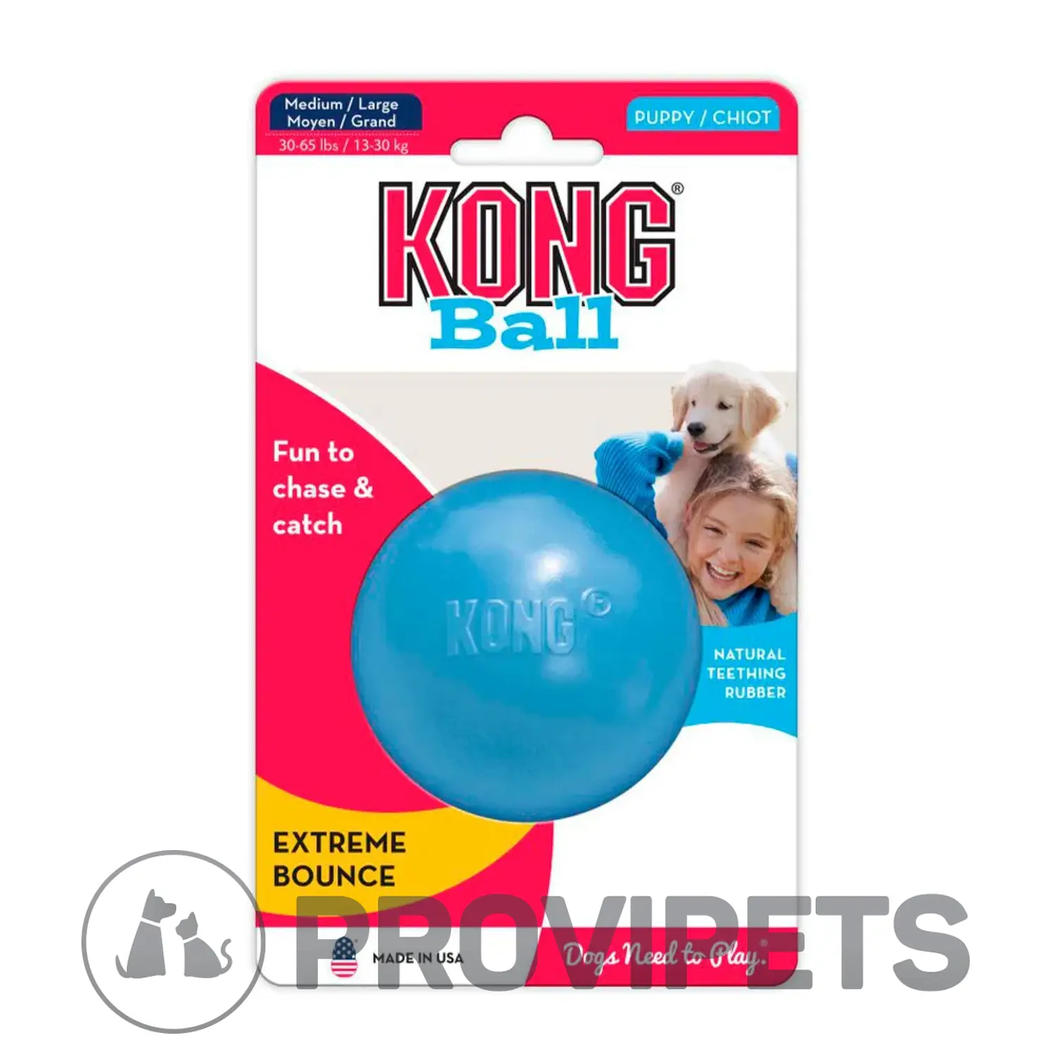 Kong Perro Caucho Puppy Pelota Medium Large 3
