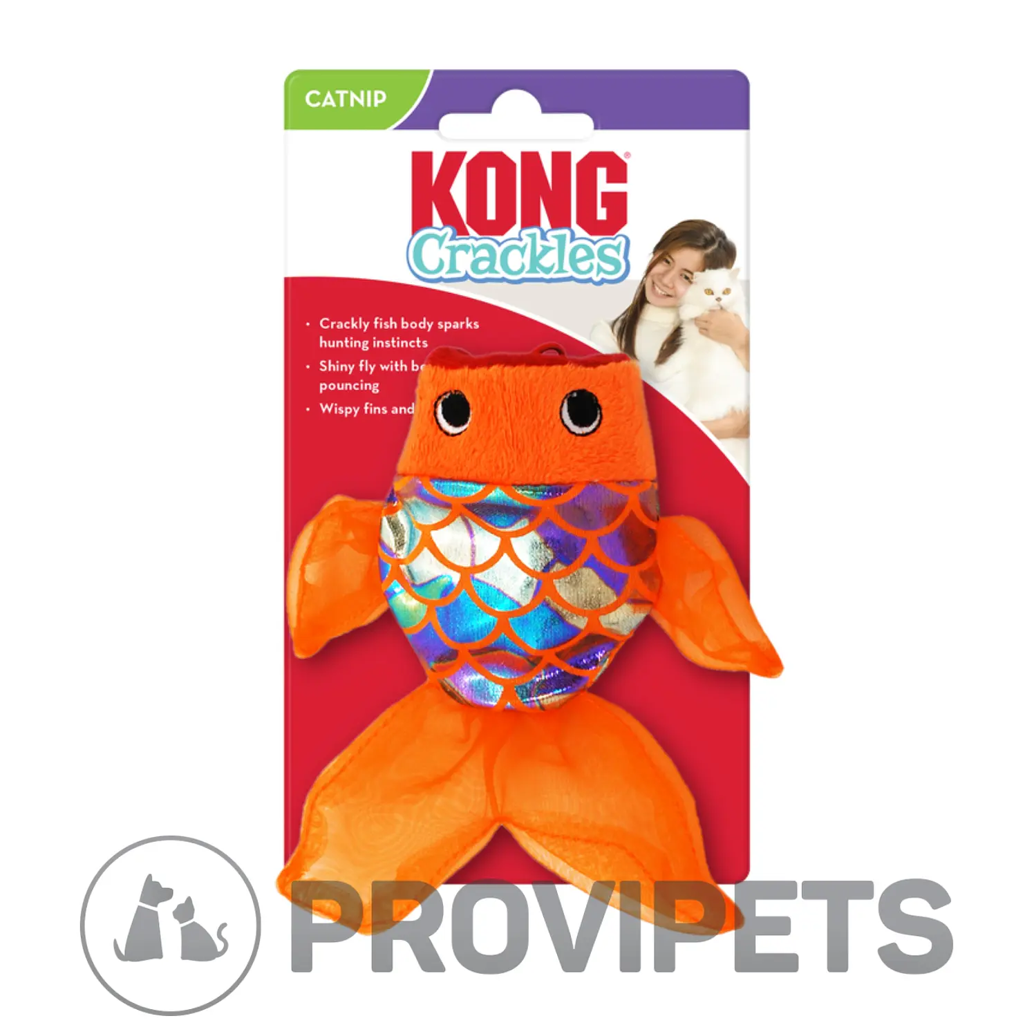 Kong Gato Juguete Crackles Gulpz Pescado 2