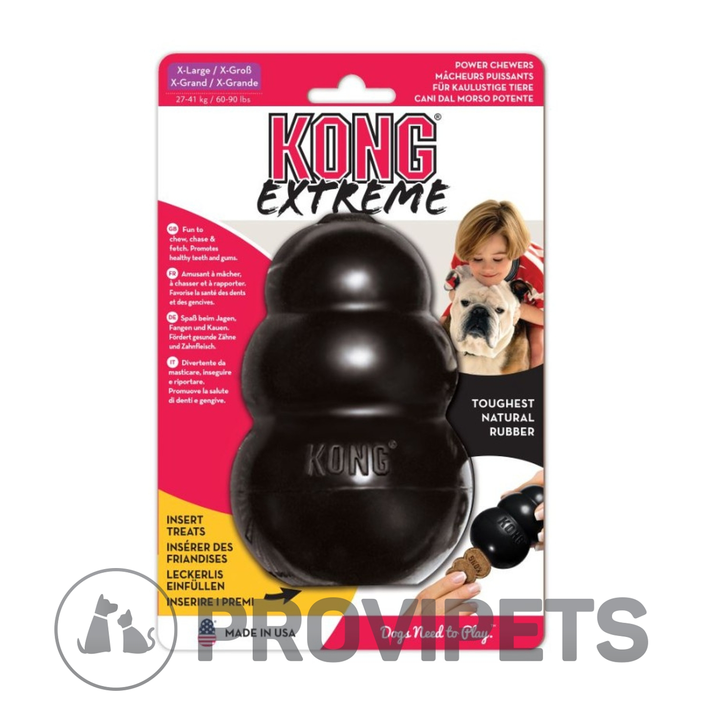 Kong Perro Caucho Extreme Portapasabocas Extra Large