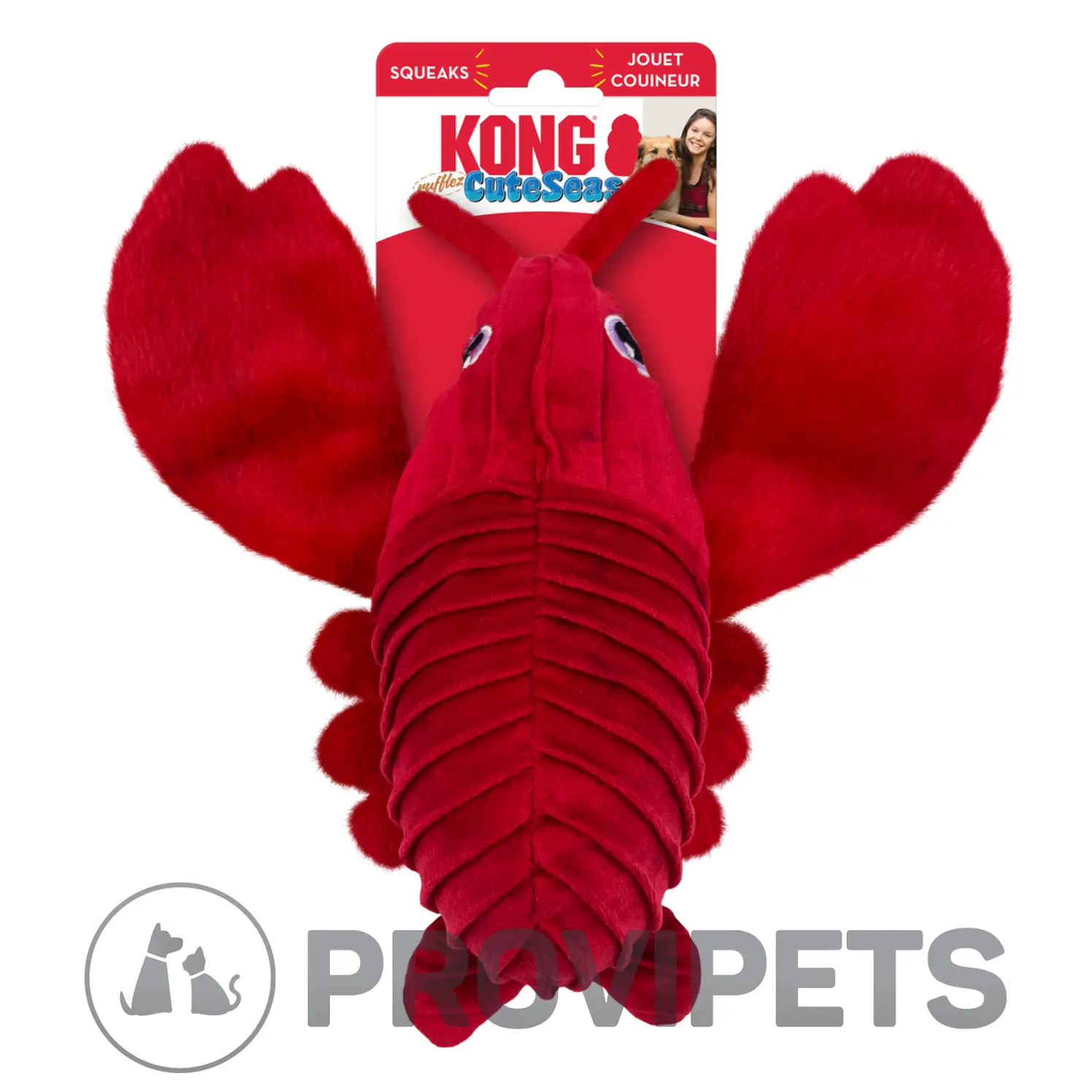 Kong Perro Peluche Cuteseas Langosta Small Medium 2