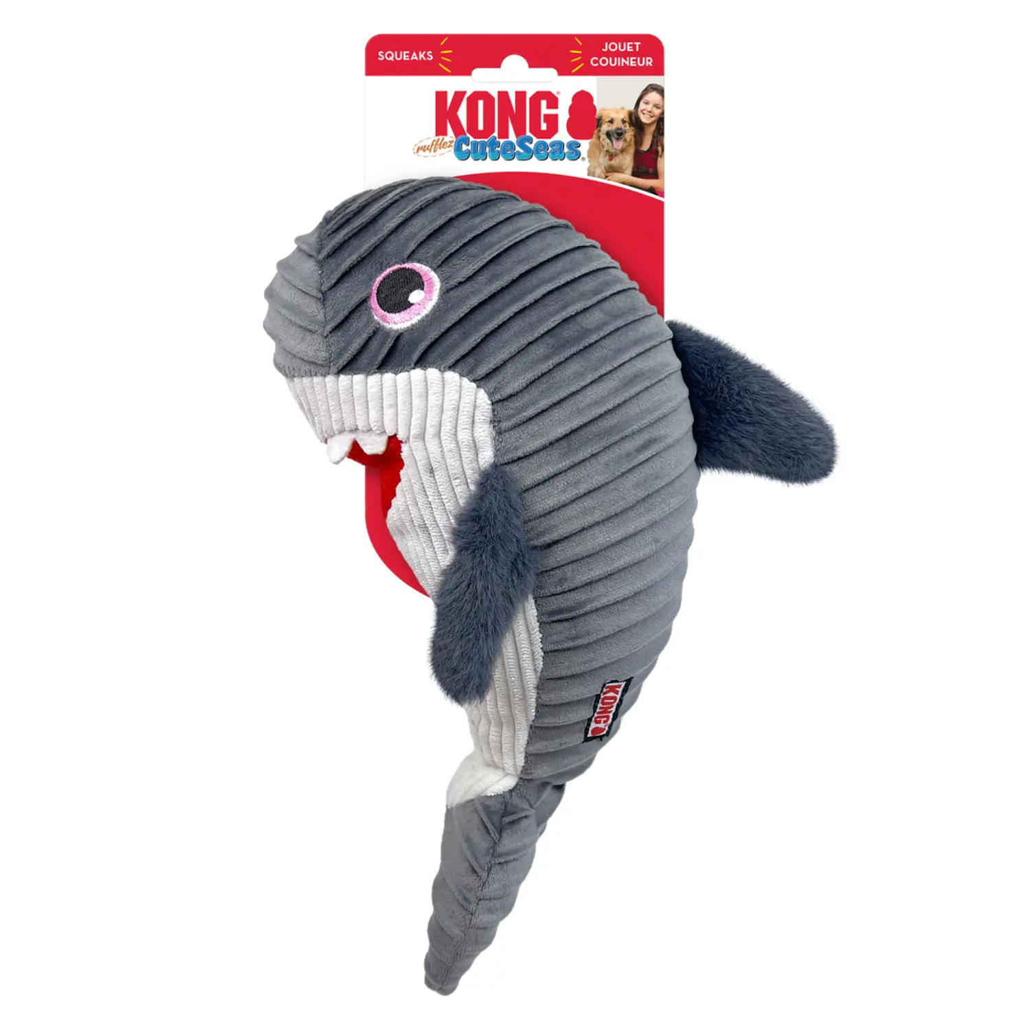 Kong Perro Peluche Cuteseas Rufflez Tiburon Medium Large 1