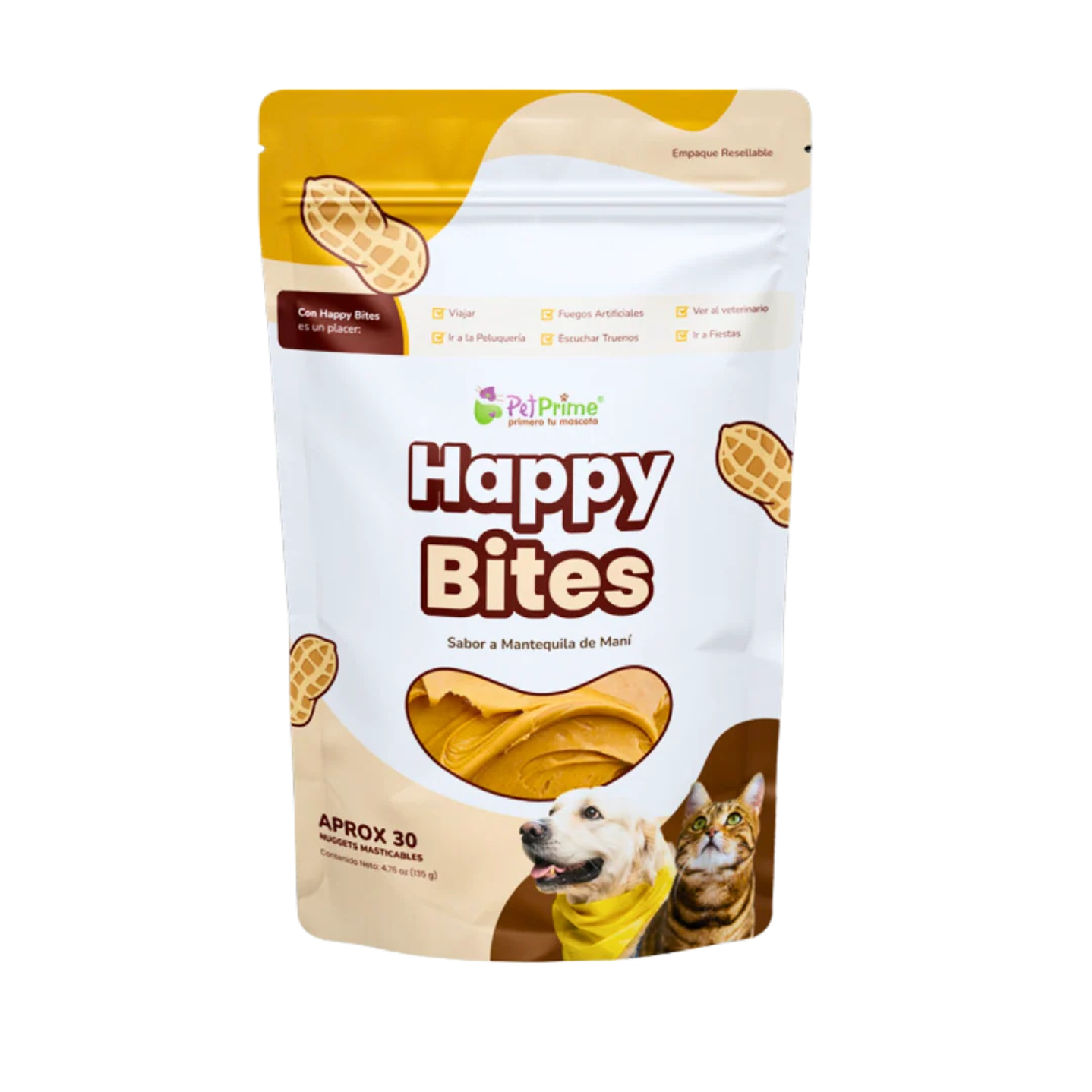 Pet Prime Happy Bites Calma Perros y Gatos 30 Nuggets
