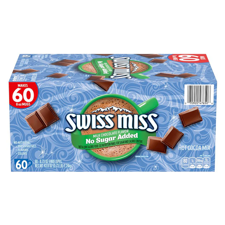 Swiss Miss Chocolate sin Azúcar Añadida 60 Unid 20 g