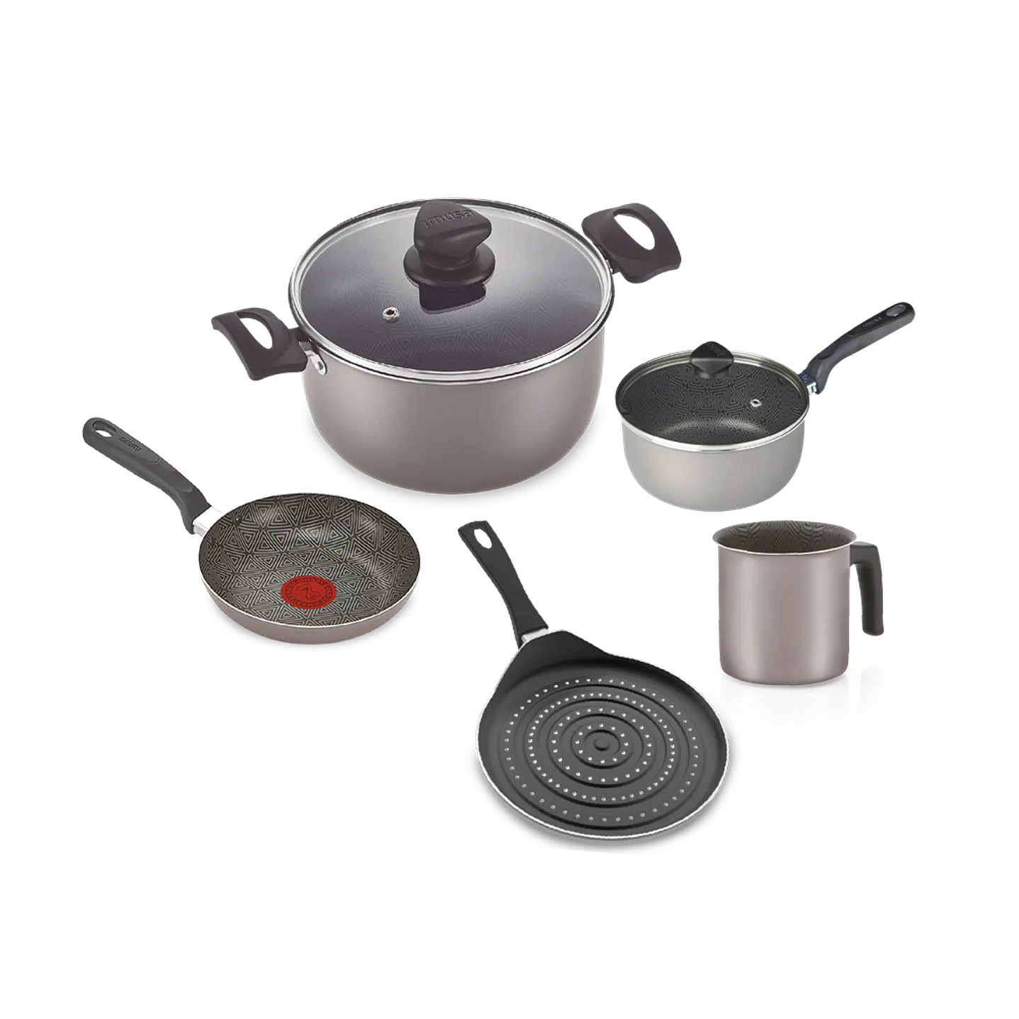 Batería Talent Cocina Perfecta 7 Pzas Antiadherente Tapa