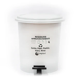Papelera Pedal 12 Lt Peletizada Blanco