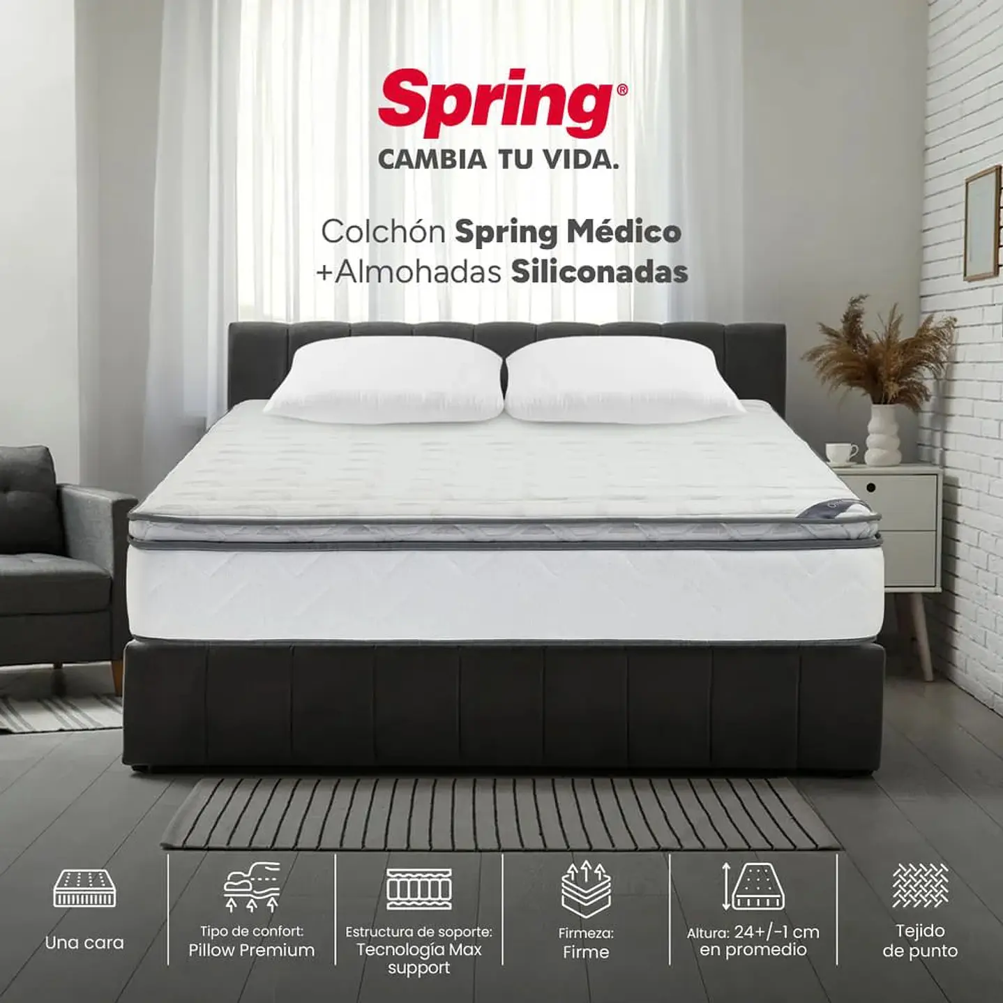 Colchón Médico V2 140 x 190 26 cm con Almohada