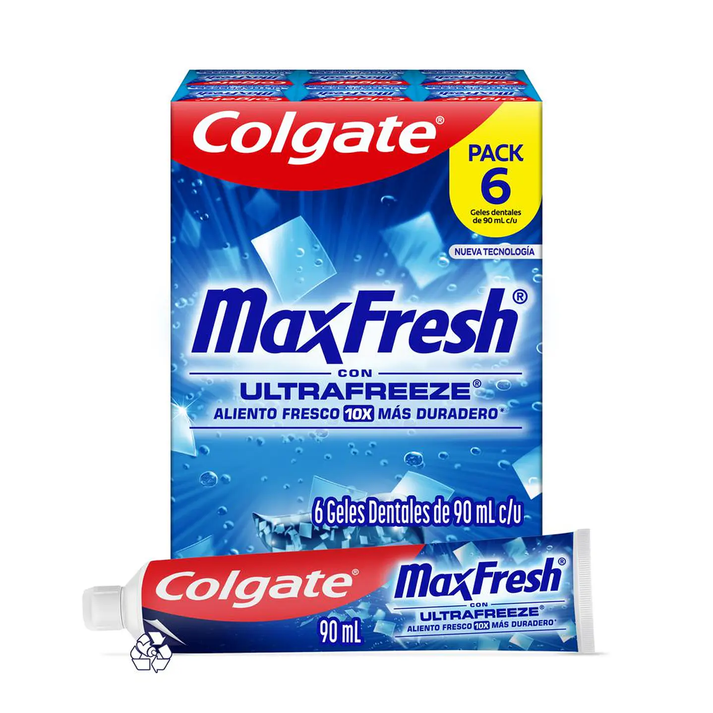 Colgate MaxFresh Crema Dental Cool Mint 6 Unid 90 mL