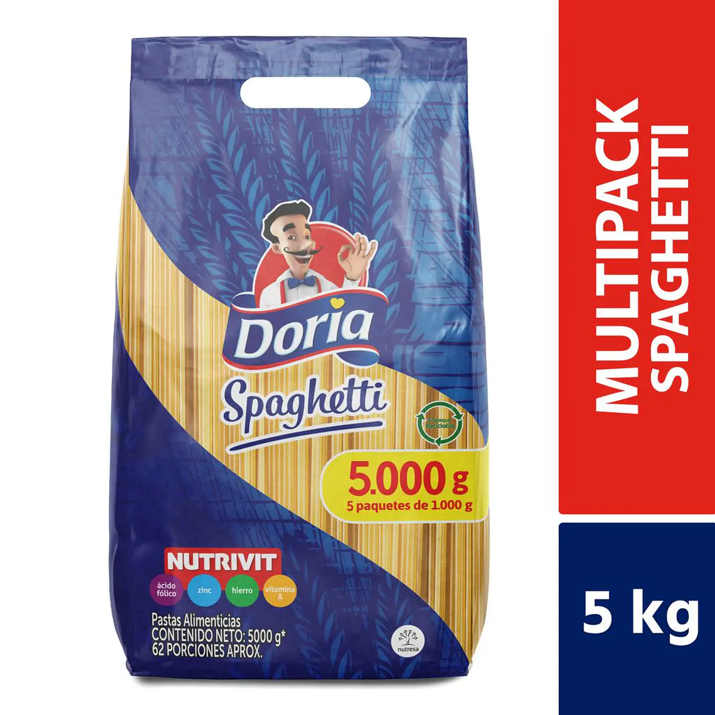Doria Pasta Spaghetti 5 Unid 1 kg