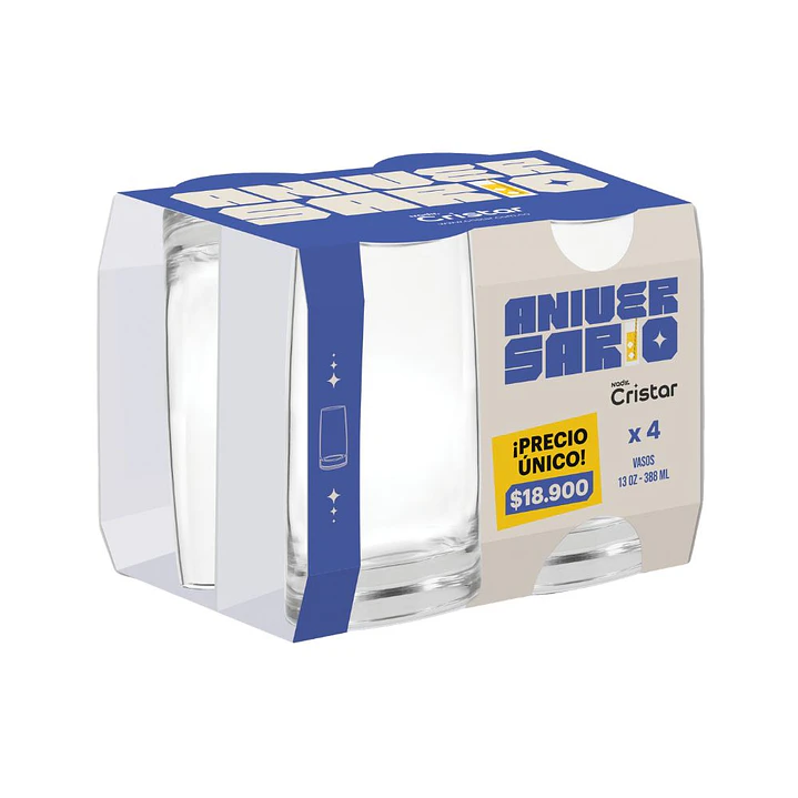 Vaso Toledo Bebidas 13 Oz 6Can X 4Uds