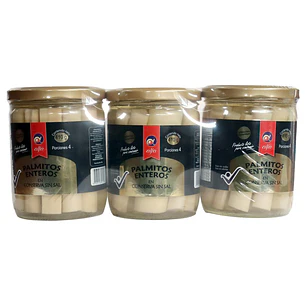 Alfa Palmitos Enteros en Conserva Sin Sal 3 Unid 250 g