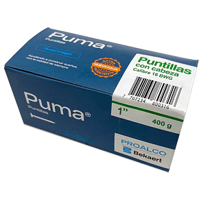 Puntilla con cabeza PUMA 1 Caja X 50 Cajetillas de 400g