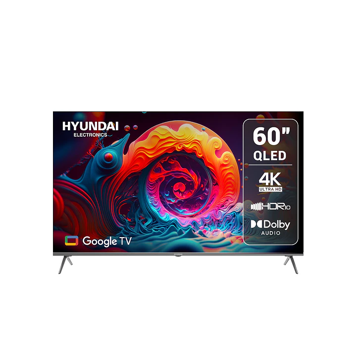 Televisor QLED Hyundai 60 Negro 4K UHD Google TV