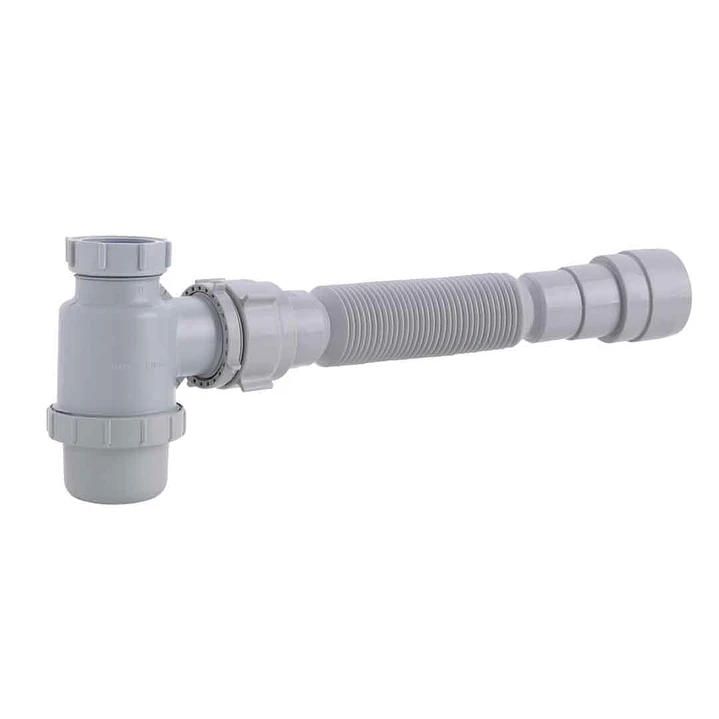 Sifón Botella Flexible Gris x 1 Unid