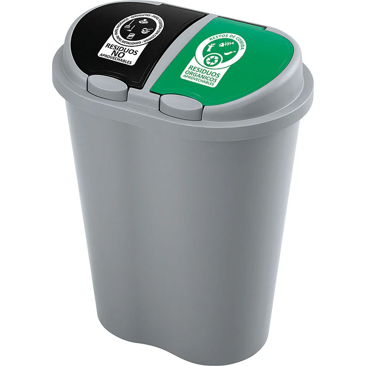 Basurero Doble 5 L Negro Verde