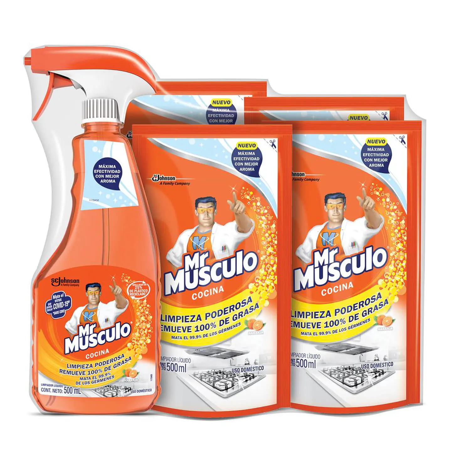 Mr Musculo Desengrasante para Cocina 5 Unid 500 mL