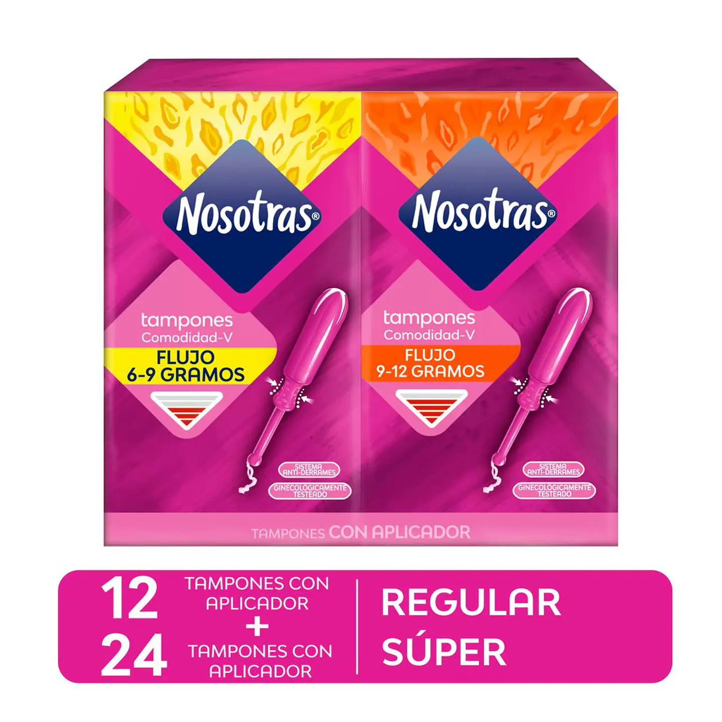 Nosotras Tampones Aplicador Sistema Antiderrame 36 Unid