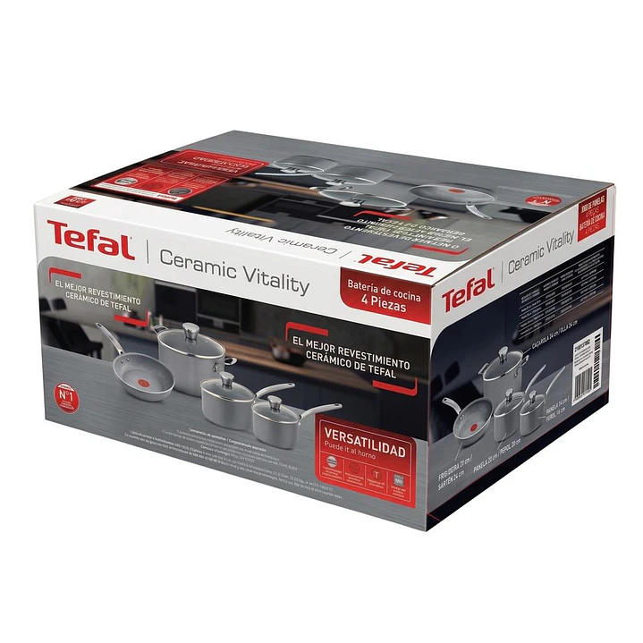 Tefal Batería de Cocina Ceramic Vitality 4 Pzas