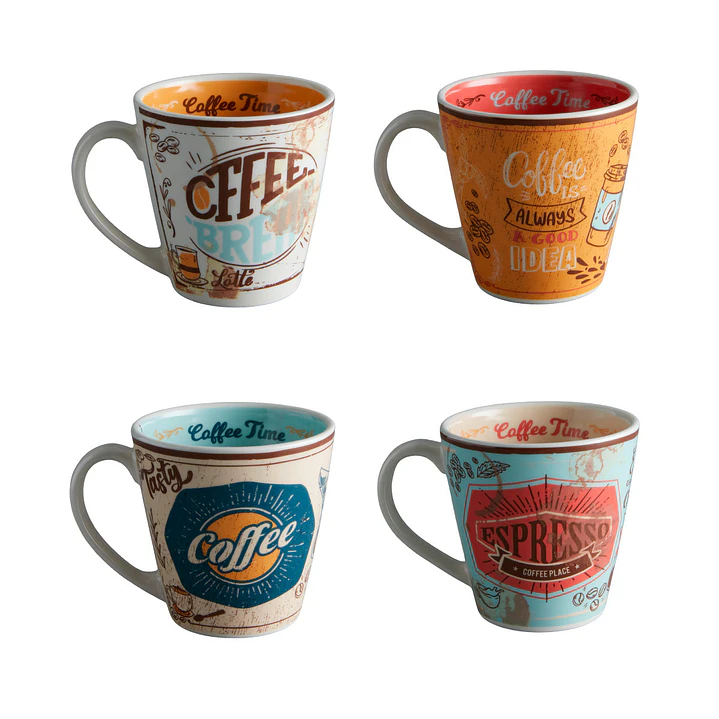 Mug de 367.9 cc diseño momentos de café x 12 Und