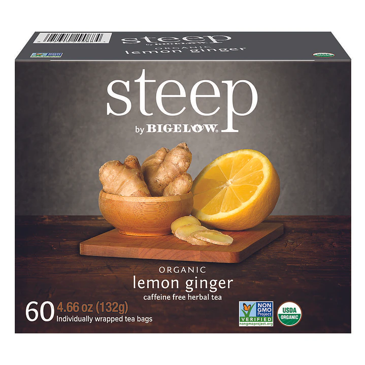 Steep Té Orgánico de Limón y Jengibre 60 bolsas 2.2 g