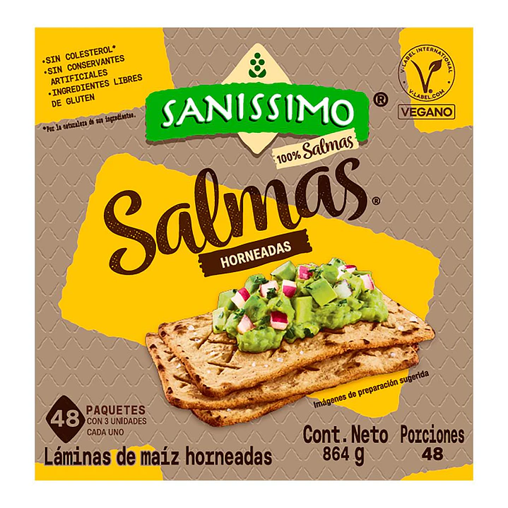 Sanissimo Salmas Tostadas de Maíz Horneadas 48 Unid 18 g