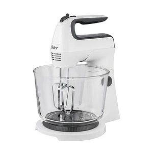 Batidora de Mano y Pedestal Tapa Vidrio 6 Velocidades Blanco