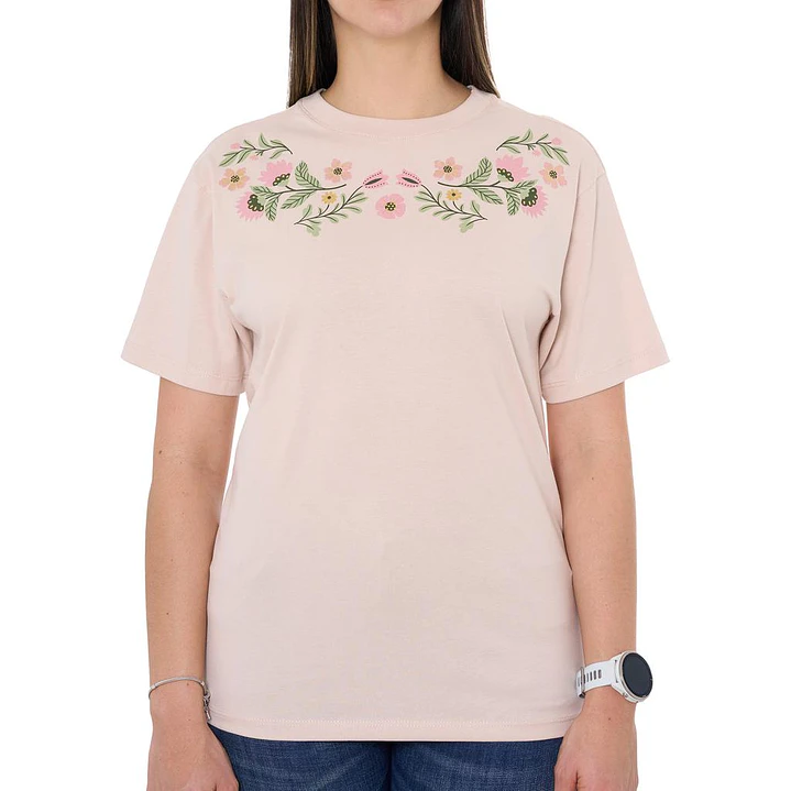 Lagoom Camiseta de Algodón Cuello Redondo Mujer
