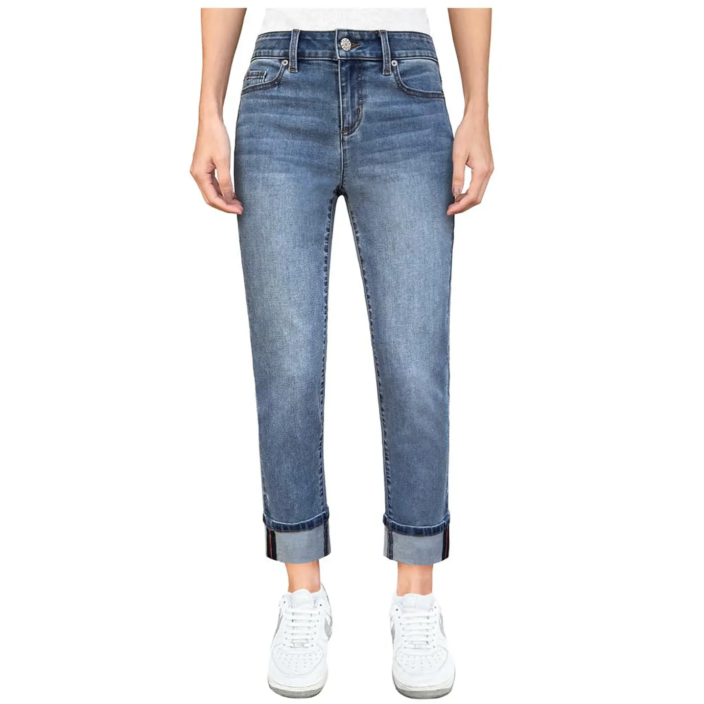 Leo and Nicole Jeans Mujer con Bota Enrollada