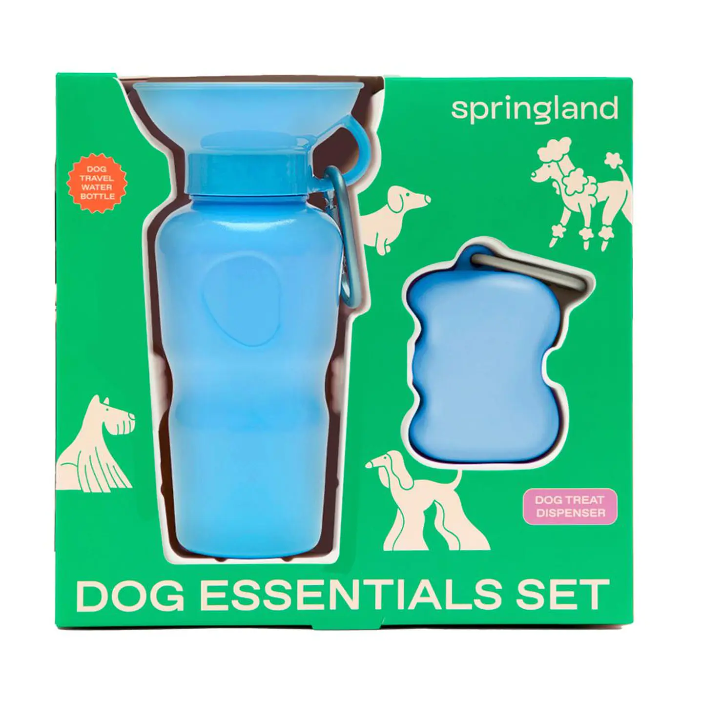 Springland Set de Botella Agua Dispensador Premios Mascotas