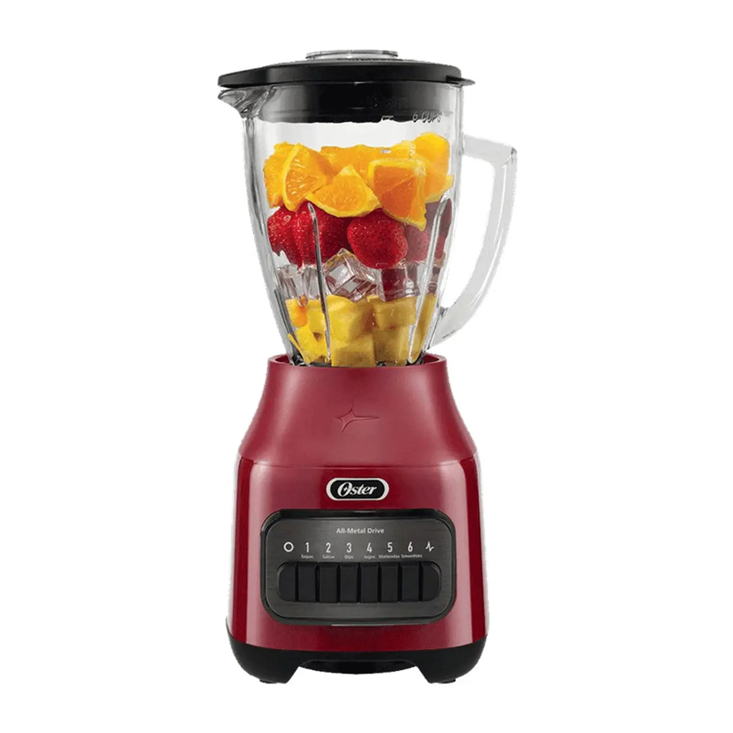 Licuadora Value Vaso de Vidrio 1.5 L 6 Velocidades Roja