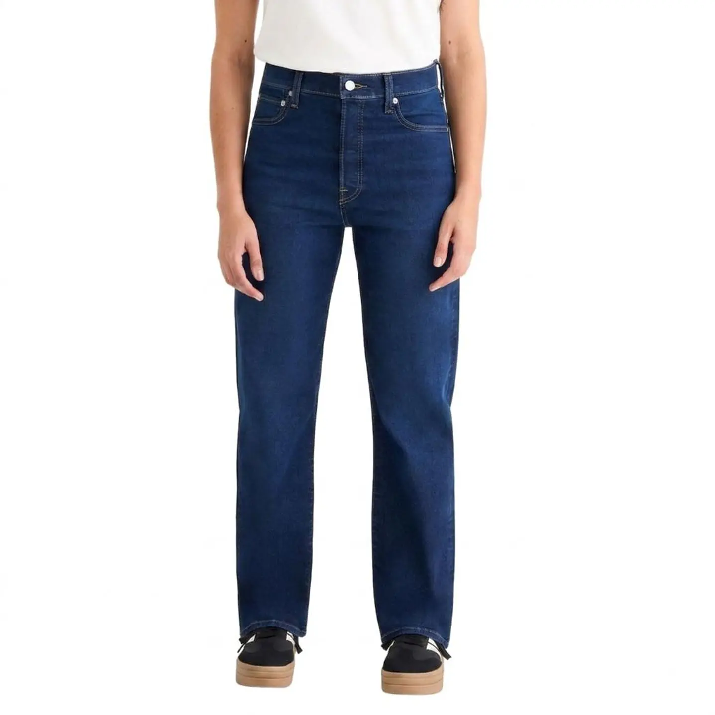 Levis Jean Azul Oscuro Ribcage Mujer