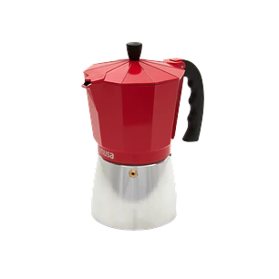 Cafetera Espresso 9 Tazas con Asa Rojo