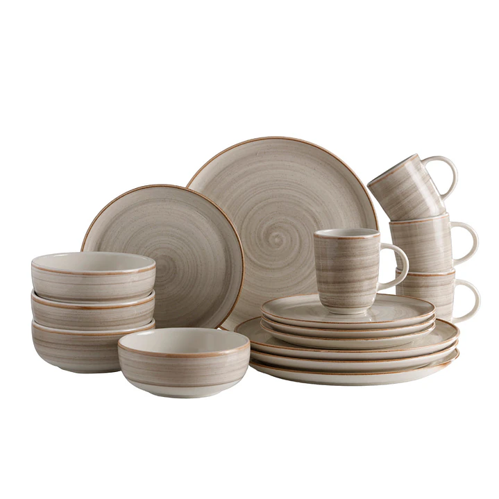 Vajilla 4 16 Caoba Gris Multicolor
