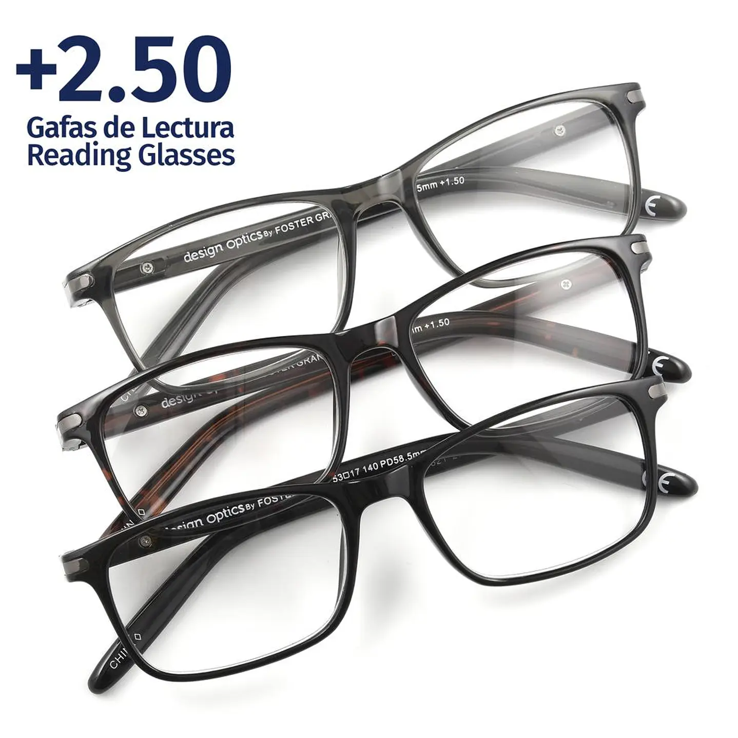 Foster Grant +2.50 Gafas de Lectura Cole Dax 3 Unid