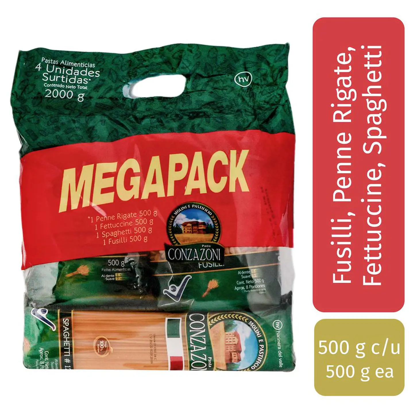Conzazoni Pastas Alimenticias Megapack 4 Unid Surtidas