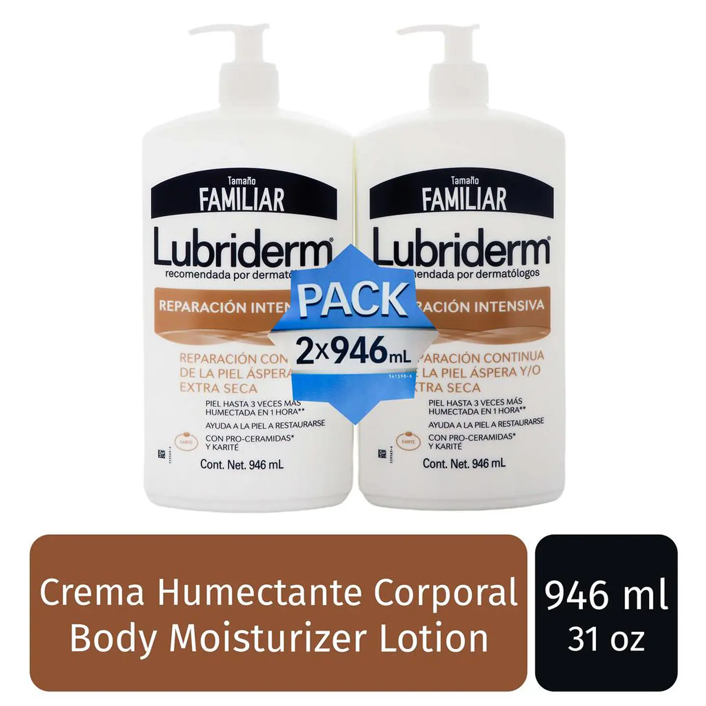 Lubriderm Crema Humectante Corporal Intensiva 2 Unid 946 mL