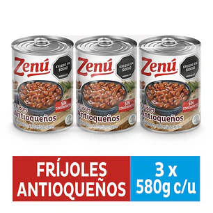 Zenú Frijol Antioqueño 3 Unid 580 g