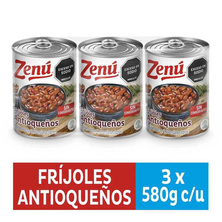 Zenú Frijol Antioqueño 3 Unid 580 g