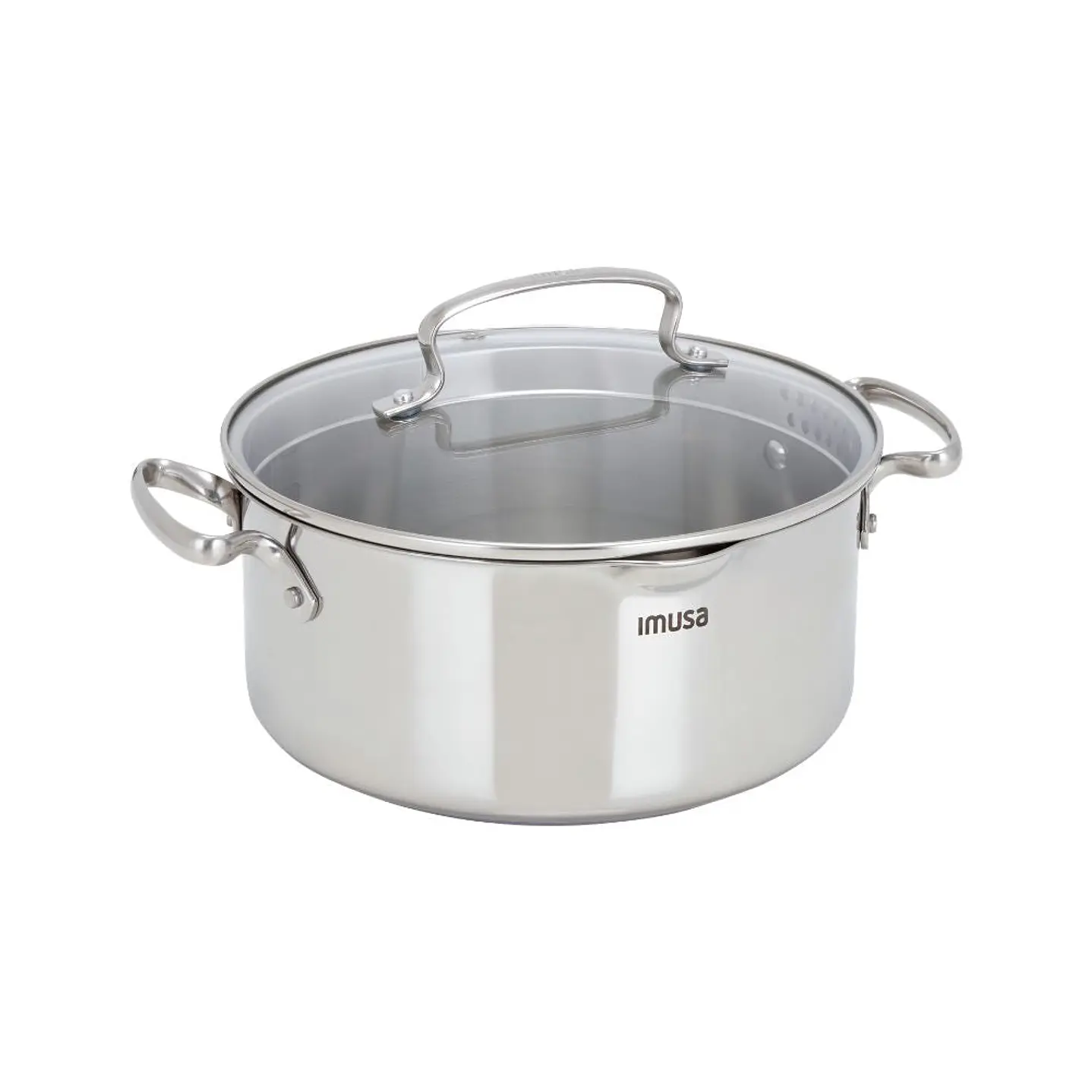 Olla Smart de Inox 24 cm con Tapa de Vidrio