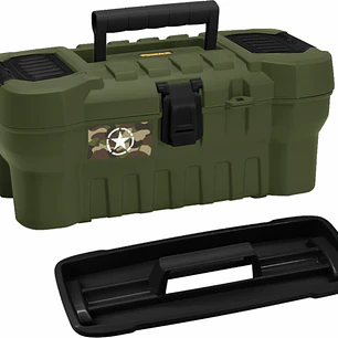Caja Herramienta 16 Tapa Organizadora Plástica Verde