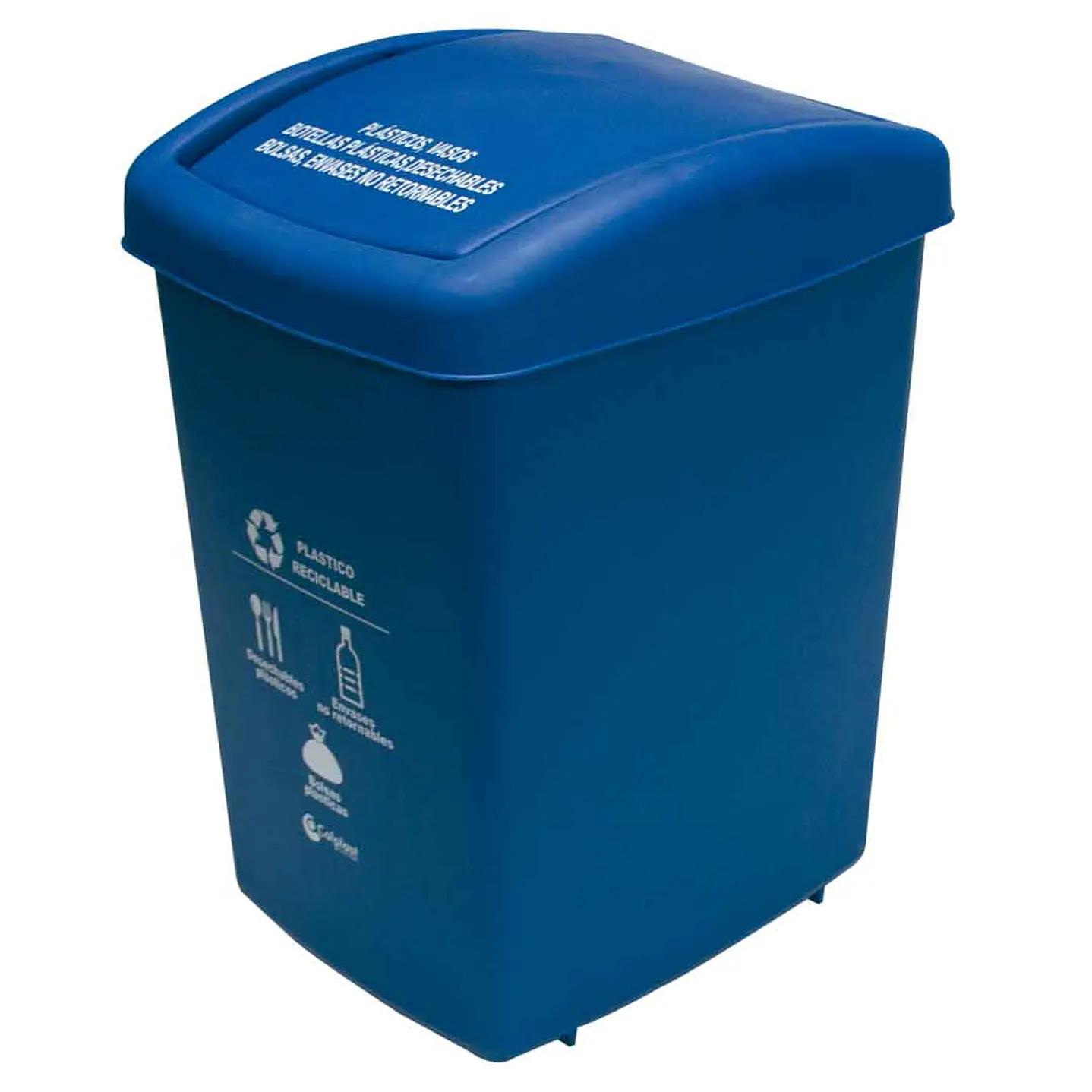 Papelera 36 L Tapa Plana Verde Oscuro