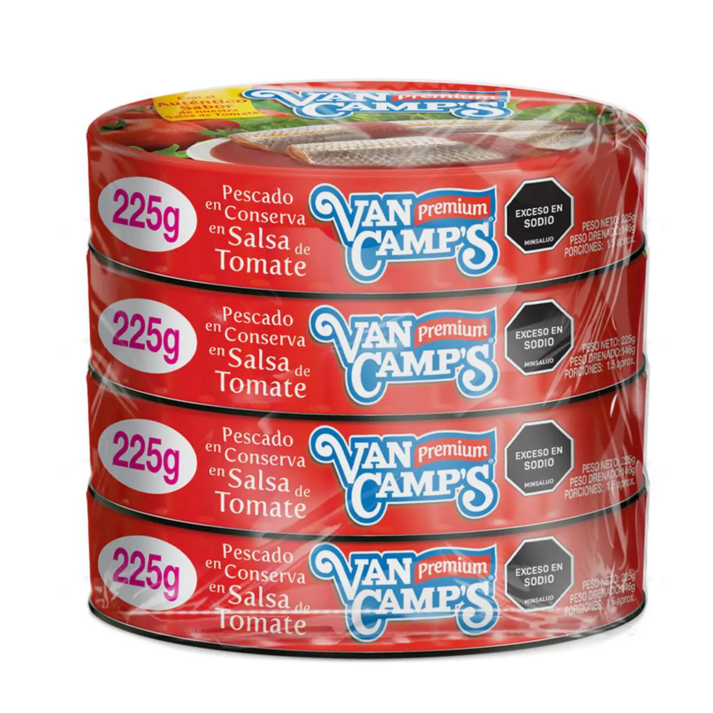 Van Camps Sardinas en Salsa 4 Unid 225 g