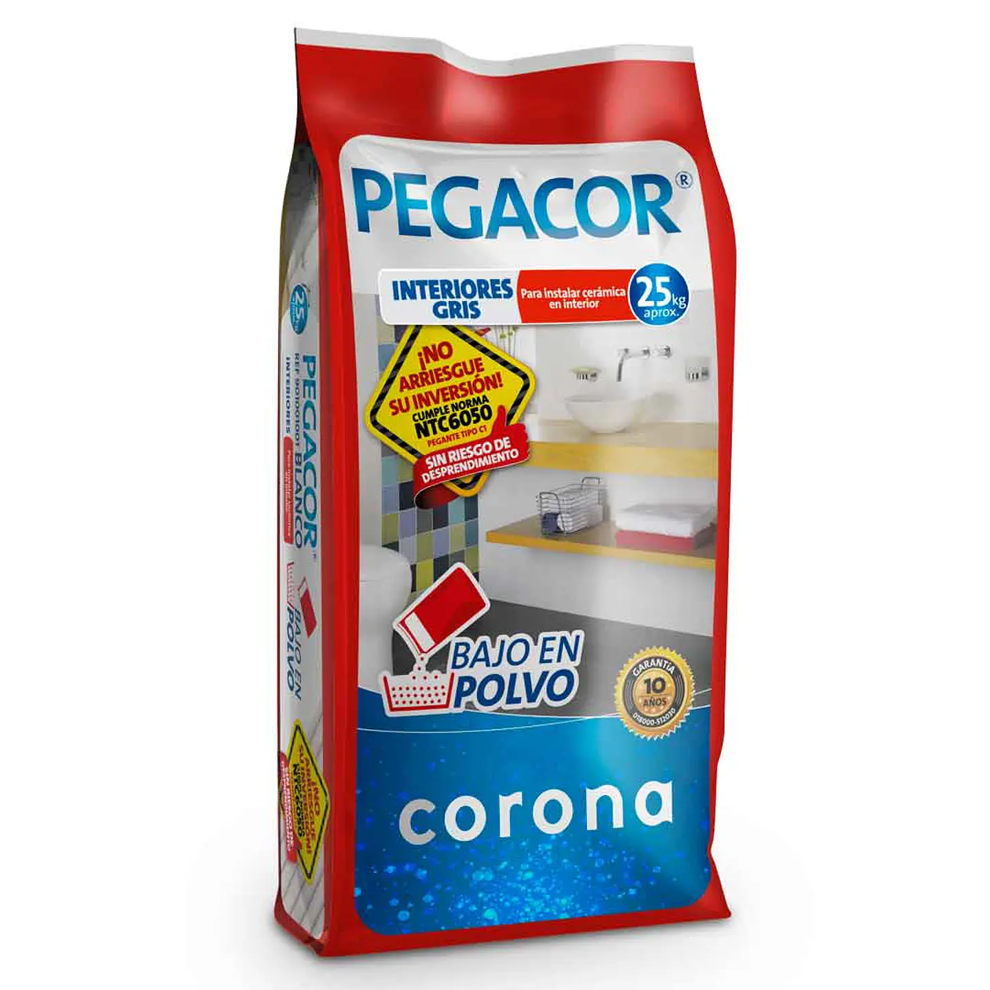 Pegacor gris interiores bulto x 25 kg