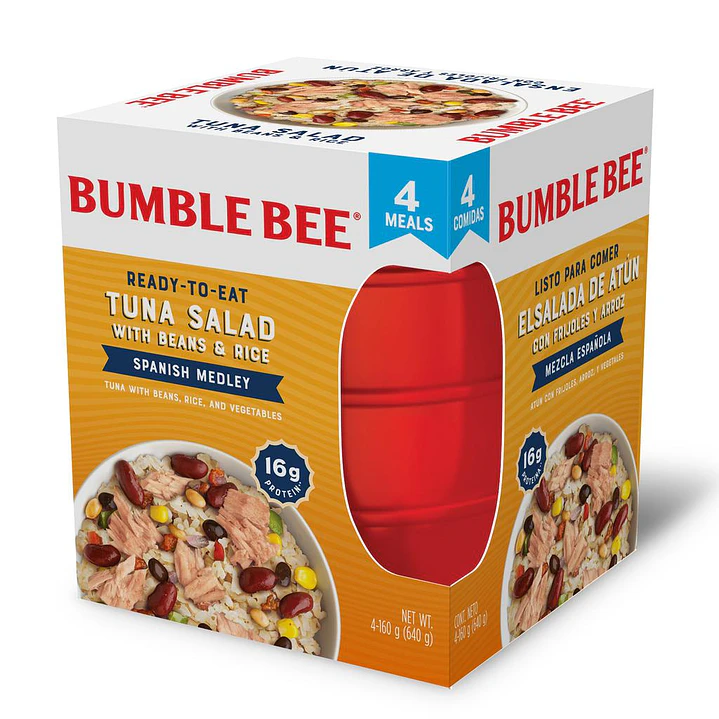 Bumble Bee Tazones Atún Arroz Mezcla Española 4 Unid 160 g